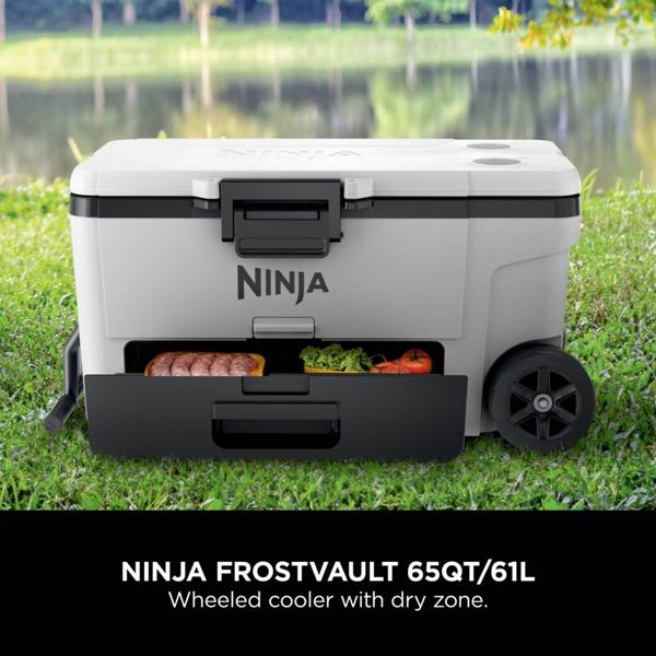 Ninja FrostVault 65QT/61L Wheeled Cooler with Dry Zone (Cloud White) FB265EUUKWH