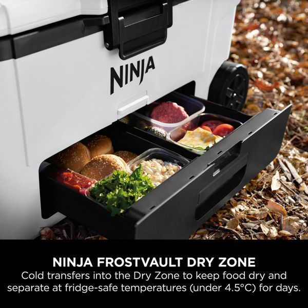 Ninja FrostVault 65QT/61L Wheeled Cooler with Dry Zone (Cloud White) FB265EUUKWH
