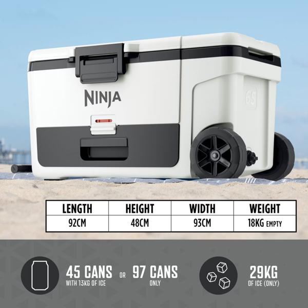 Ninja FrostVault 65QT/61L Wheeled Cooler with Dry Zone (Cloud White) FB265EUUKWH