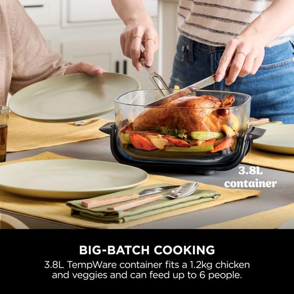 Ninja CRISPi 4-in-1 Portable Glass Air Fryer (Sage) FN101UKSG