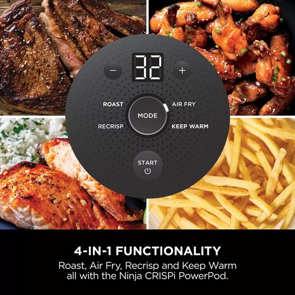 Ninja CRISPi 4-in-1 Portable Glass Air Fryer (Sage) FN101UKSG