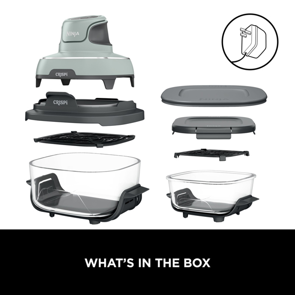 Ninja CRISPi 4-in-1 Portable Glass Air Fryer (Sage) FN101UKSG