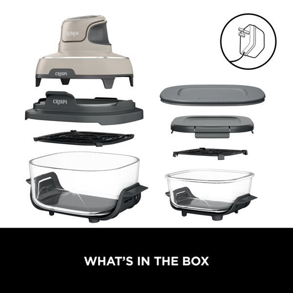 Ninja CRISPi 4-in-1 Portable Glass Air Fryer (Stone) FN101UKST