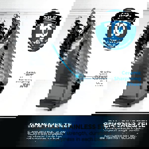 Ninja Foodi StaySharp Knife Block with Integrated Sharpener (6-Piece Set) K32006UK