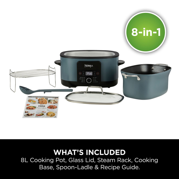 Ninja Foodi 8-in-1 PossibleCooker Slow Cooker & Multi-Cooker (Sea Salt Grey) MC1001UK