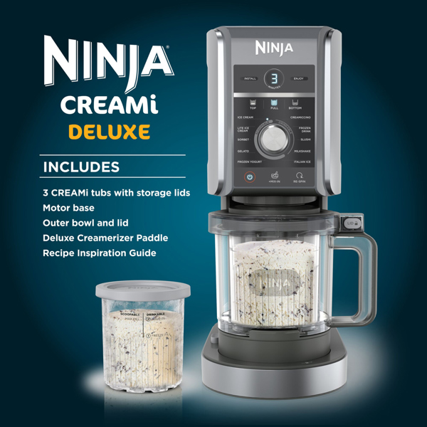 Ninja CREAMi Deluxe 10-in-1 Ice Cream & Frozen Drink Maker NC501UK