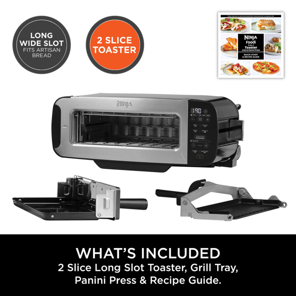 Ninja Foodi 3-in-1 Toaster, Grill & Panini Press (Black) ST200UK