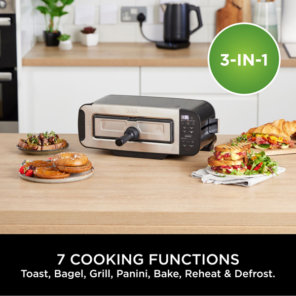 Ninja Foodi 3-in-1 Toaster, Grill & Panini Press (Black) ST200UK