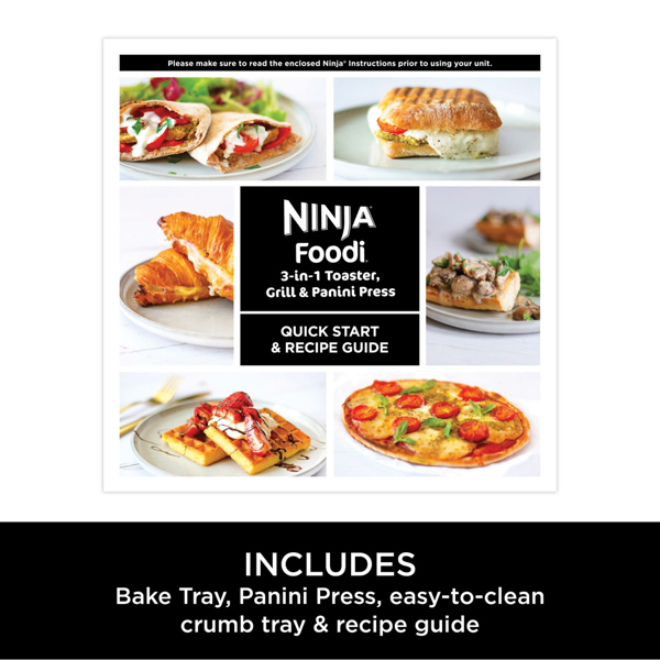 Ninja Foodi 3-in-1 Toaster, Grill & Panini Press (Black) ST200UK