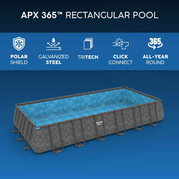 Bestway 24ft APX 365 Rectangular Pool Set
