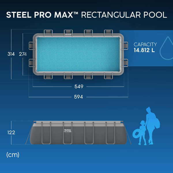 Bestway 18ft Steel Pro Max Rectangular Pool Set