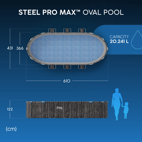 Bestway 20ft Steel Pro Max Oval Pool Set