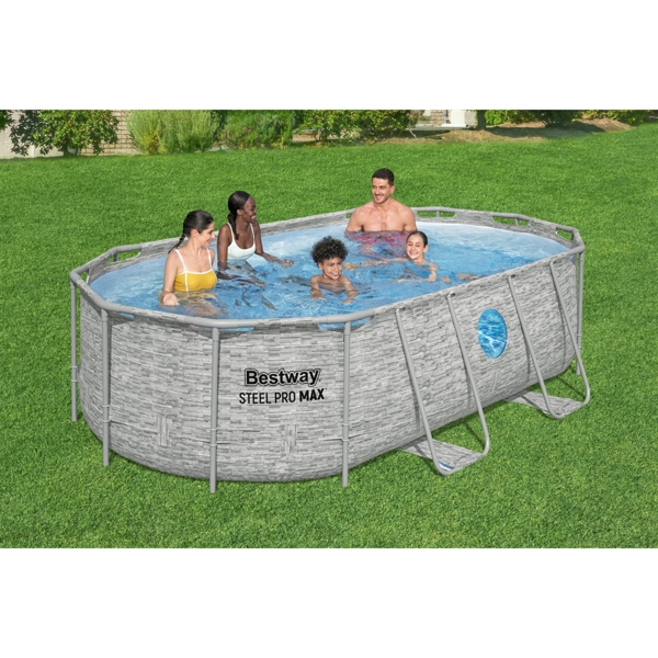 Bestway 14ft Steel Pro Max Oval Splashview Pool Set