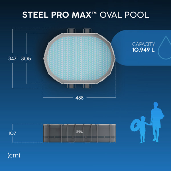 Bestway 16ft Steel Pro Max Oval Pool Set