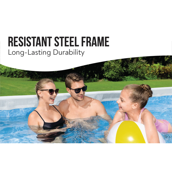 Bestway 13.6ft Power Steel Rectangular Pool Set