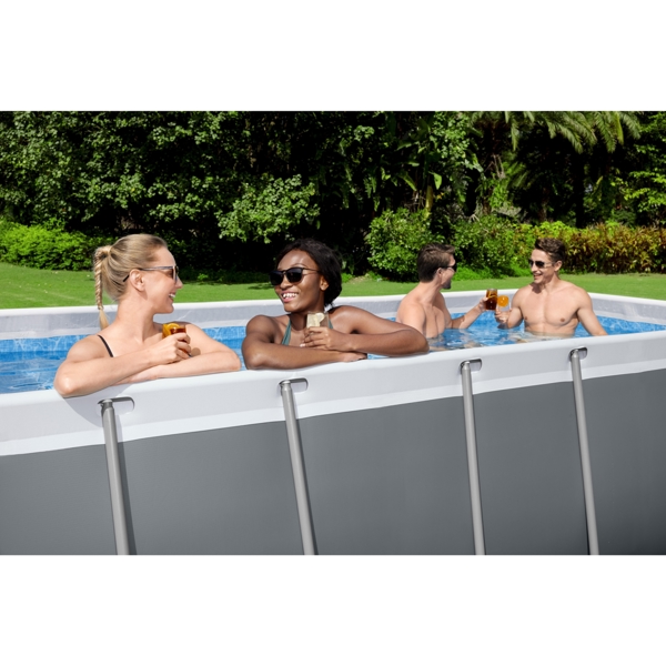 Bestway 13.6ft Power Steel Rectangular Pool Set