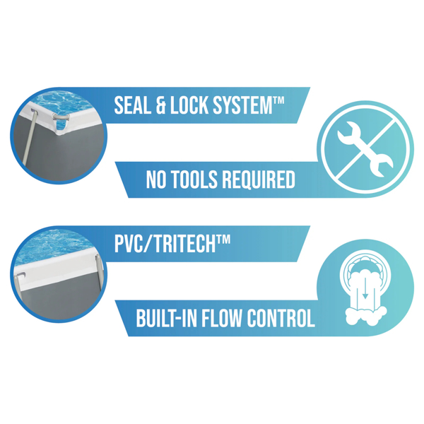 Bestway 13.6ft Power Steel Rectangular Pool Set