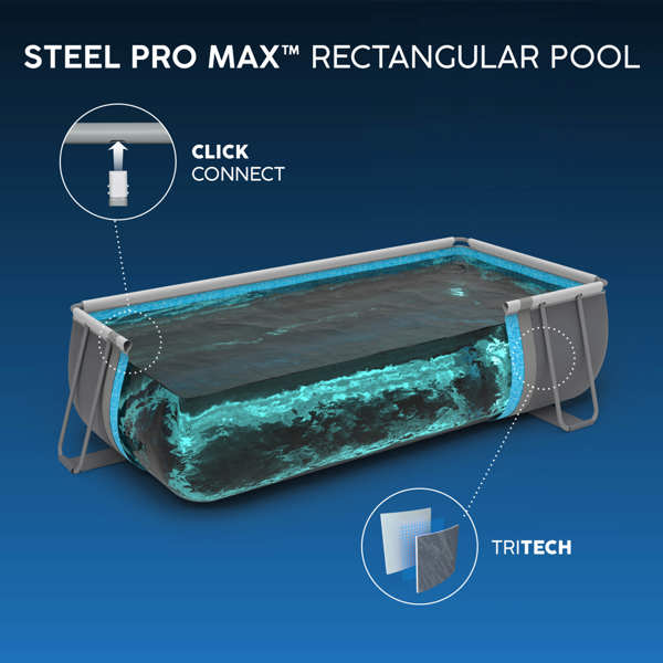 Bestway 13.3ft Steel Pro Max Rectangular Pool Set