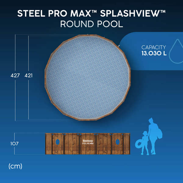 Bestway 14ft Steel Pro Max Round Splashview Pool Set