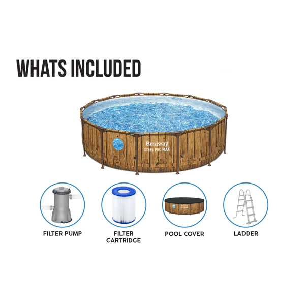 Bestway 14ft Steel Pro Max Round Splashview Pool Set