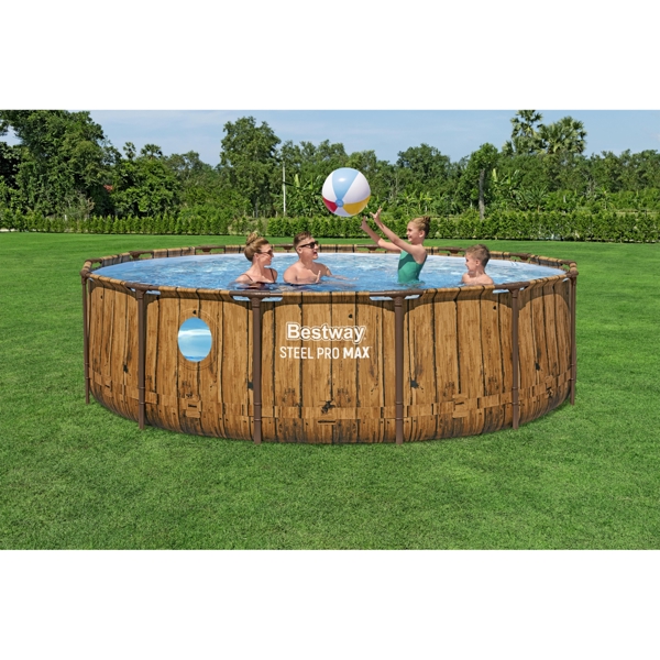Bestway 14ft Steel Pro Max Round Splashview Pool Set