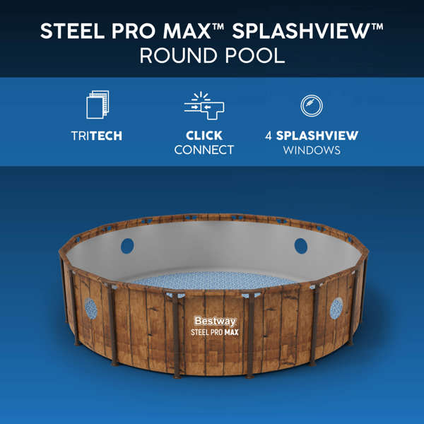 Bestway 14ft Steel Pro Max Round Splashview Pool Set