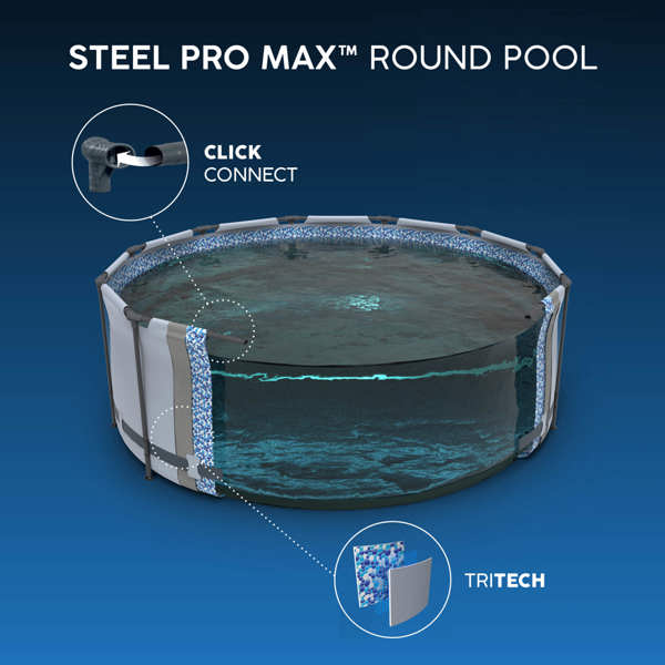 Bestway 15ft Steel Pro Max LED Round Pool Set