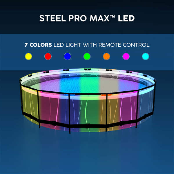 Bestway 15ft Steel Pro Max LED Round Pool Set
