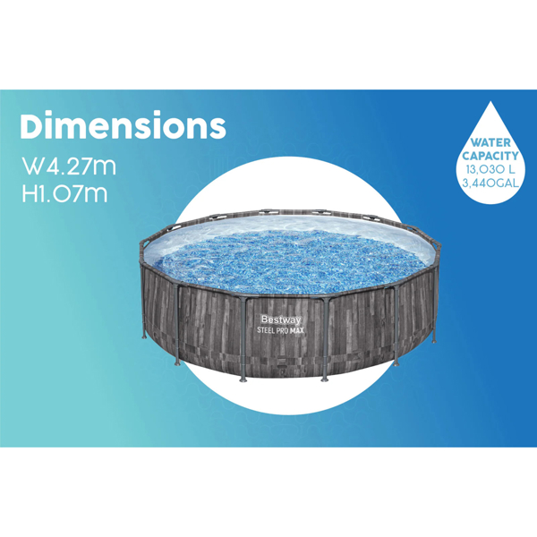 Bestway 14ft Steel Pro Max Round Pool Set