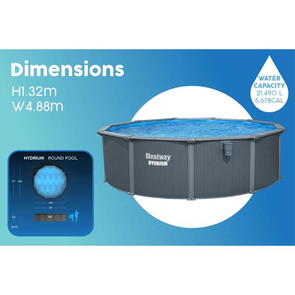 Bestway 18ft Hydrium Round Steel Wall Pool Set
