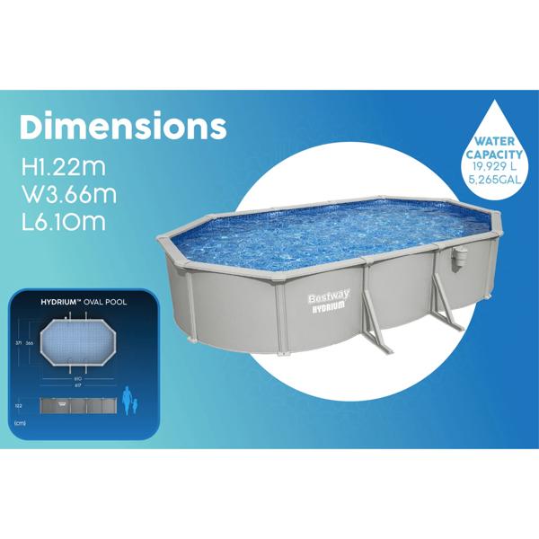 Bestway 20ft Hydrium Oval Steel Wall Pool Set