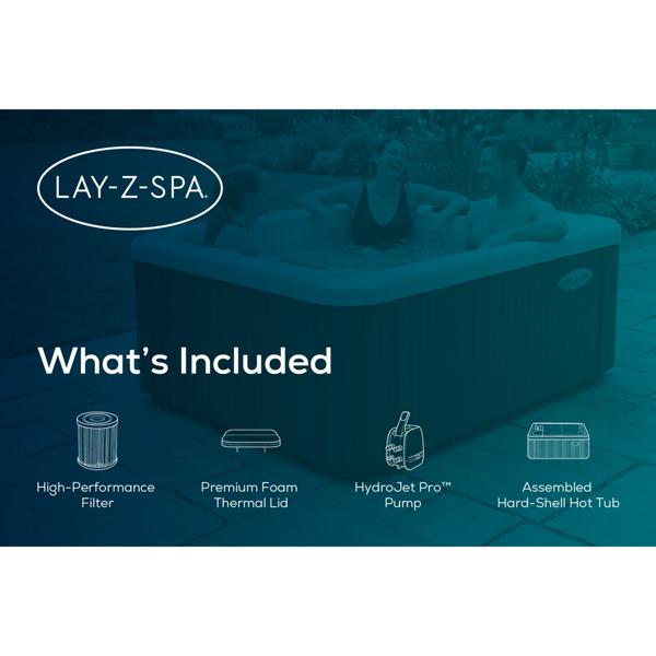 Lay-Z-Spa Monte Carlo HydroJet Pro 5 Person Rigid Wall Hot Tub
