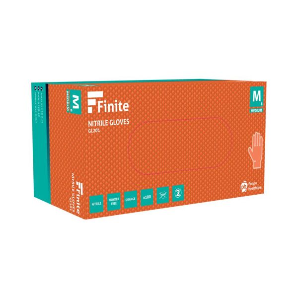 Orange Nitrile Powder Free Gloves (X Large) - Case of 10 x 100