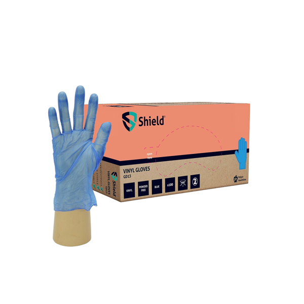 Powder Free Blue Vinyl Gloves (Medium)