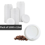 12oz White Ripple Lids - 1000 - Reusable thumbnail