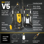 V-TUF V5 240v Tough DIY Electric Pressure Washer - 2400psi, 165Bar, 7.2L/min thumbnail