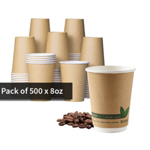 8oz Kraft Compostable Double Wall Cups thumbnail