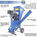 Hyundai HYCH1400 102mm Capacity Petrol 4-Stroke Wood Chipper thumbnail