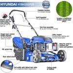 Hyundai HY430SPER 43cm 4-Stroke Petrol Rear Roller Lawn Mower (Self Propelled) thumbnail