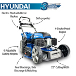 Hyundai HYM560SPE 56cm 4-Stroke Petrol Lawn Mower (Self Propelled) thumbnail