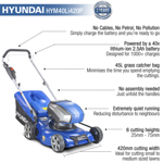 Hyundai HYM40Li420P 42cm 40V Cordless Lawn Mower with Battery & Charger (Hand Propelled) thumbnail