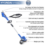 Hyundai HYTR40Li 33cm 40V Cordless Grass Trimmer with Battery & Charger thumbnail