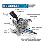 Hyundai HYMS2000E 255mm Single-Bevel Sliding Electric Mitre Saw thumbnail