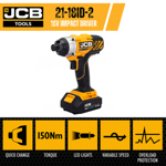 JCB 18V Cordless Impact Driver with 2.0Ah Battery & Charger thumbnail