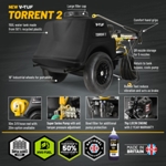V-TUF TORRENT2 2755psi, 190 Bar, 13Lpm Industrial 7HP 150Litre Mini-Bowser Petrol Pressure Washer thumbnail