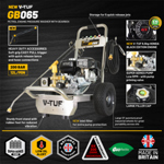 V-TUF GB065 200BAR 12 lpm HONDA 6.5HP Pressure Washer, Gearbox Pump - Stainless Steel Frame thumbnail