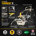 V-TUF TORRENT 3 Industrial 15HP Petrol Pressure Washer - 4000psi, 275Bar, 15L/min - 19