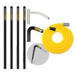 V-TUF GCX 20ft CARBON FIBRE GUTTER CLEANING POLE SET - 4pcs 1.5m, 135DEG ELBOW AND NOZZLE - WITH 15M 38mm HOSE FITS FRONT INLET MACHINES thumbnail