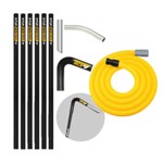 V-TUF GCX 30ft CARBON FIBRE GUTTER CLEANING POLE SET - 6pcs 1.5m, 135DEG ELBOW AND NOZZLE - WITH 15M 38mm HOSE FITS FRONT INLET MACHINES thumbnail