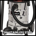 Einhell TC-VC 1930 SA 30 Litre Stainless Steel Wet & Dry Vac with Power Take Off thumbnail